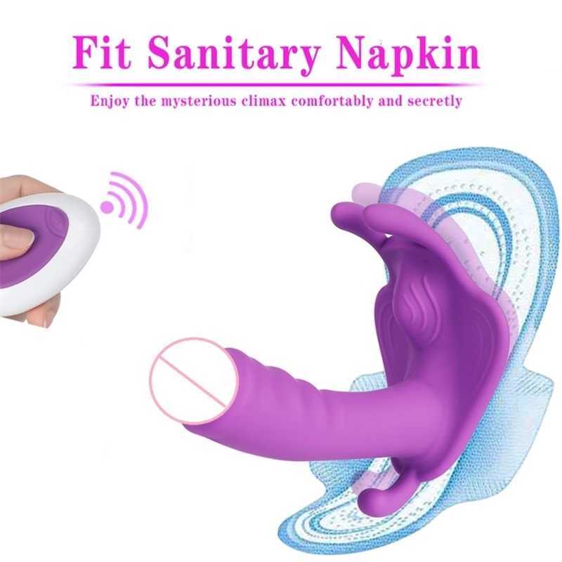 Sex Toy Massager Wearable Butterfly Dildo Vibrator Wireless Toys for Women g Spot Clit Stimulate Remote Control Vibrating Panties Sex toy