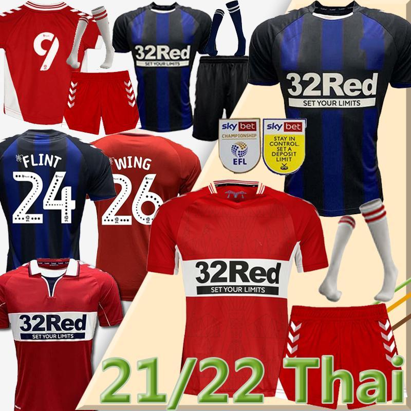 

Soccer 21/22 MIDDLESBROUGH soccer jerseys 2021 2022 Ashley Michael Fletcher 11 FLINT 24 WING 26 ASSOMBALONGA 9 AKPOM 10 home away Kits sock, 21-22 home kids kit+socks