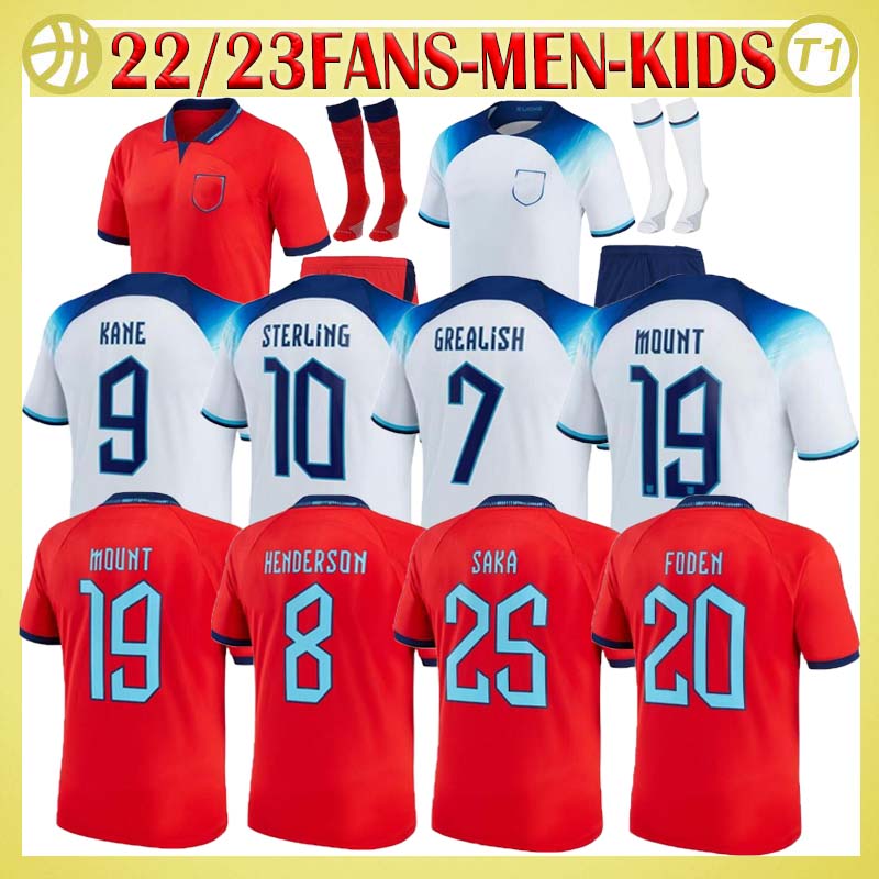

Angleterre 2022 ENGLAN Soccer Jersey KANE GREALISH SAKA FODEN STERLING RASHFORD SANCHO MOUNT PHILLIPS national team 22 23 football shirt men kids kit sets socks, Home player version