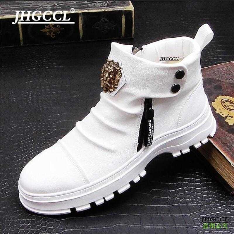 

Boots New Martin Love High End Anti-Wrinkle Gang Wedding Shoes Punk Comfort Shoe chaussure homme Cowboy Motorcycle Work Safet boot A23, Black1