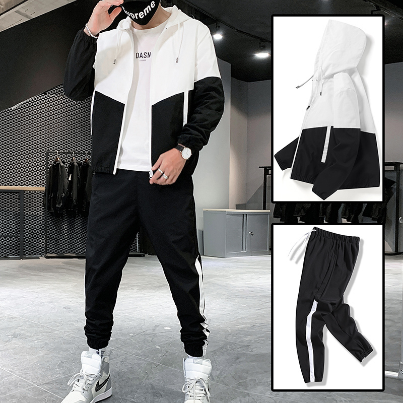 

Men's Tracksuits Hooded JacketPant Sportwear Sets Men Patchwork Sport Suit Casual Tracksuit Male Couples Sweat Suits M5XL T803 220930, Green