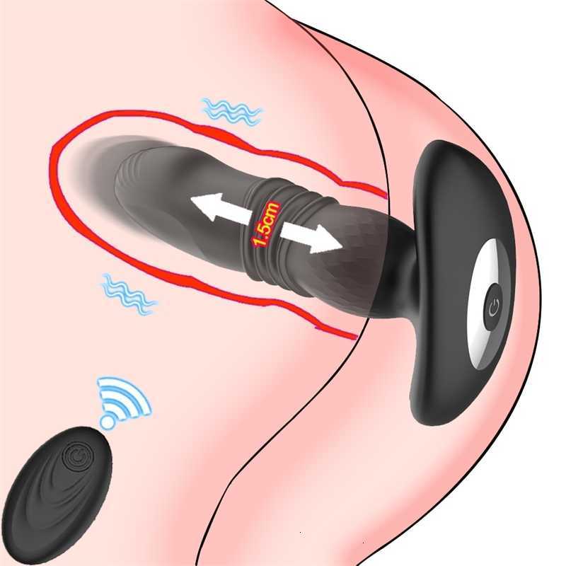 Sex Toy Massager stak Vibrating Anal Plug Wireless Remote Control Telescopic Male Prostate Massager Toys for Women Dildo Men Butt Buttplug