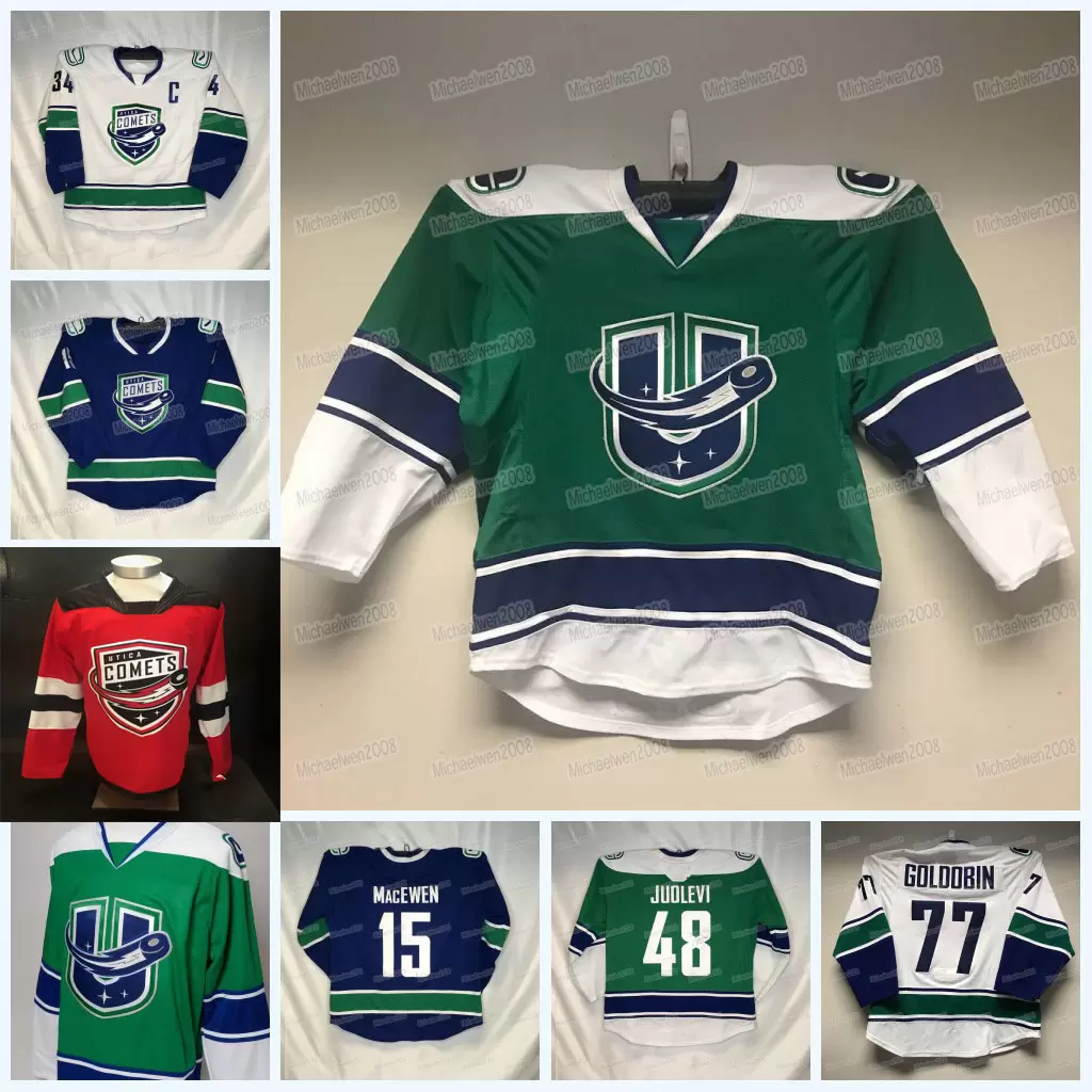 

Hockey Utica Comets Hockey Jersey AHL Custom Women Youth Reilly Walsh Fabian Zetterlund Graeme Clarke A.J. Greer Nate Schnarr Robbie Russo N