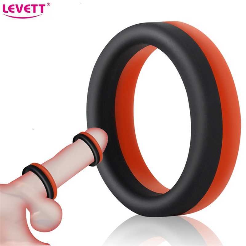 Sex Toy Massager 2 Piece Male Penis Ring Cock Rings Silicone Lock Ejaculation Toys for Men Scrotum Ball Bag Stretcher Anillo Hombre Cockring