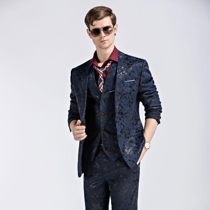 Men&#039;s Suits Mens 2022 Single Business Button Tailor Notch Lapel Handsome Gentleman Tuxedos Shine Wedding For Men 3PIECES 990-image-807771065