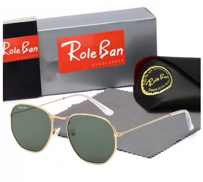 

Fashion designer Sunglasses Men Role Ban Classic Retro Pilot Frame Glass Lens UV400 Ray Band 3548 Bands Sunnies Protection Eyewear With Leather Case