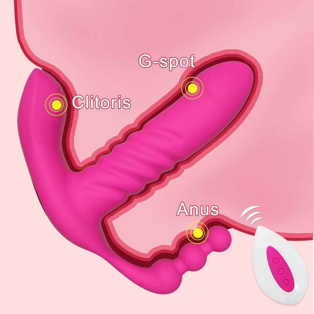 Massager Wireless Remote Wearable Automatic Thrusting Vibrator Dildo g Spot Clitoris Stimulator Vaginal Anal Sex Toys for Women Adults