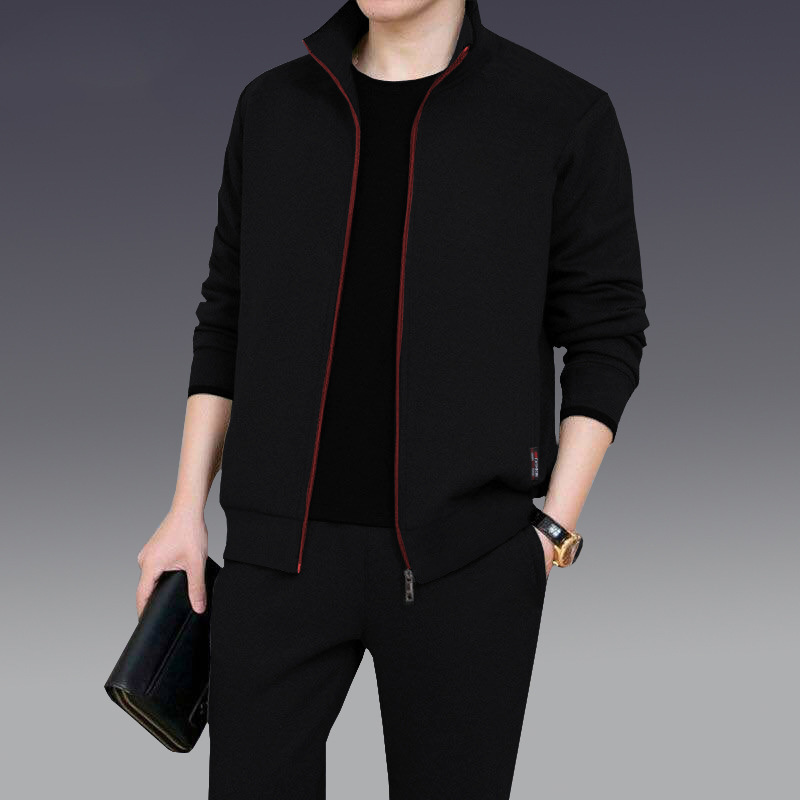 

Men's Tracksuits WINSTAND Men's Autumn Winter Clothing Twopiece Trend Cardigan Casual Sports Suit Allmatch Simple Business Tracksuits 5XL 220930, Light gray