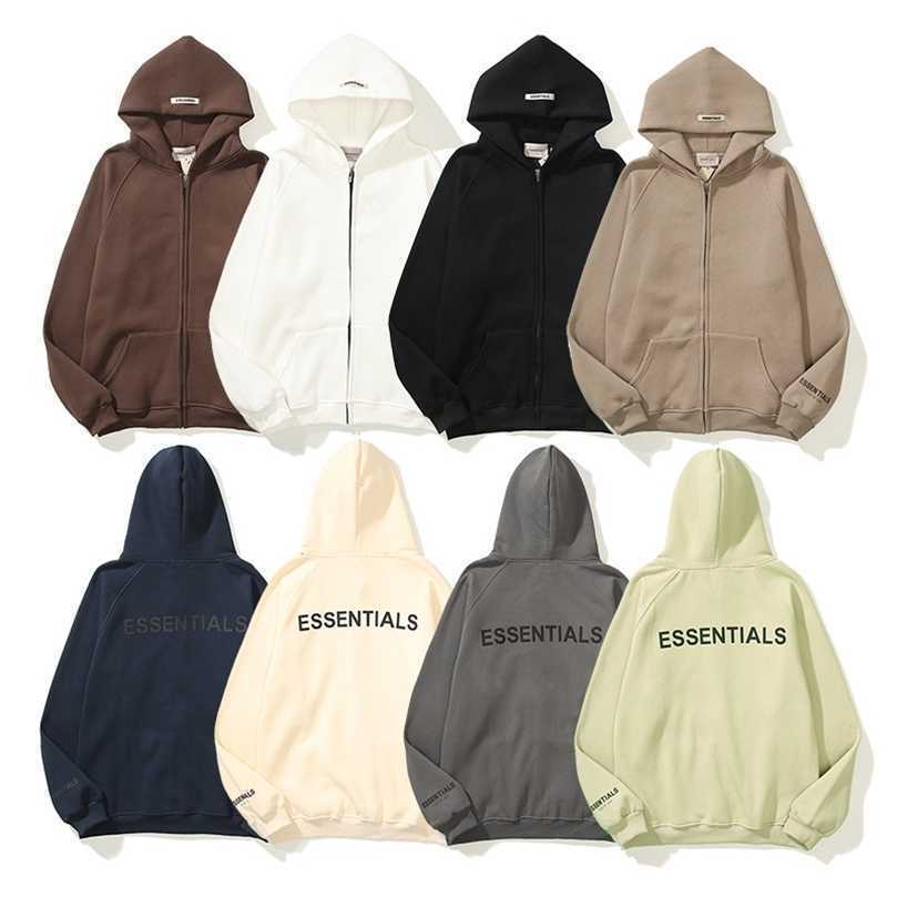 Designer Tees Essentials Mens T-shits Feel God grey Hoodie essentials high street loose cardigan zipper coat