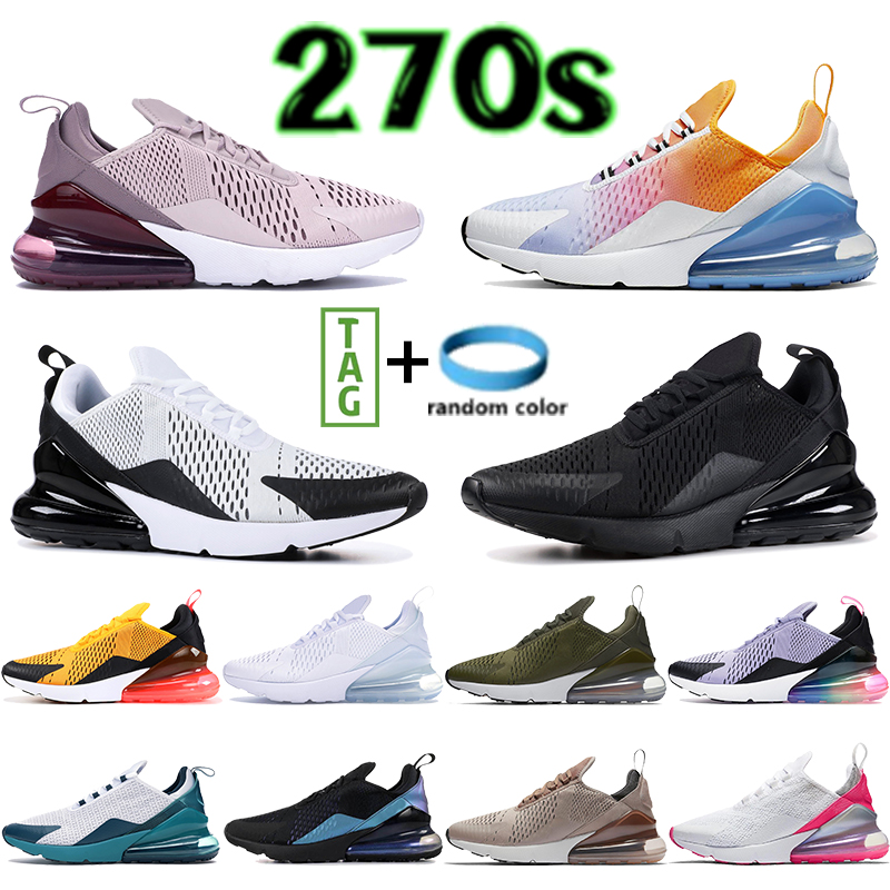 

Fashion 270s running shoes men women designer sneakers triple black white pink blast summer gradient barely rose classic outdoor sports shoe US 5.5-11, Shoe box