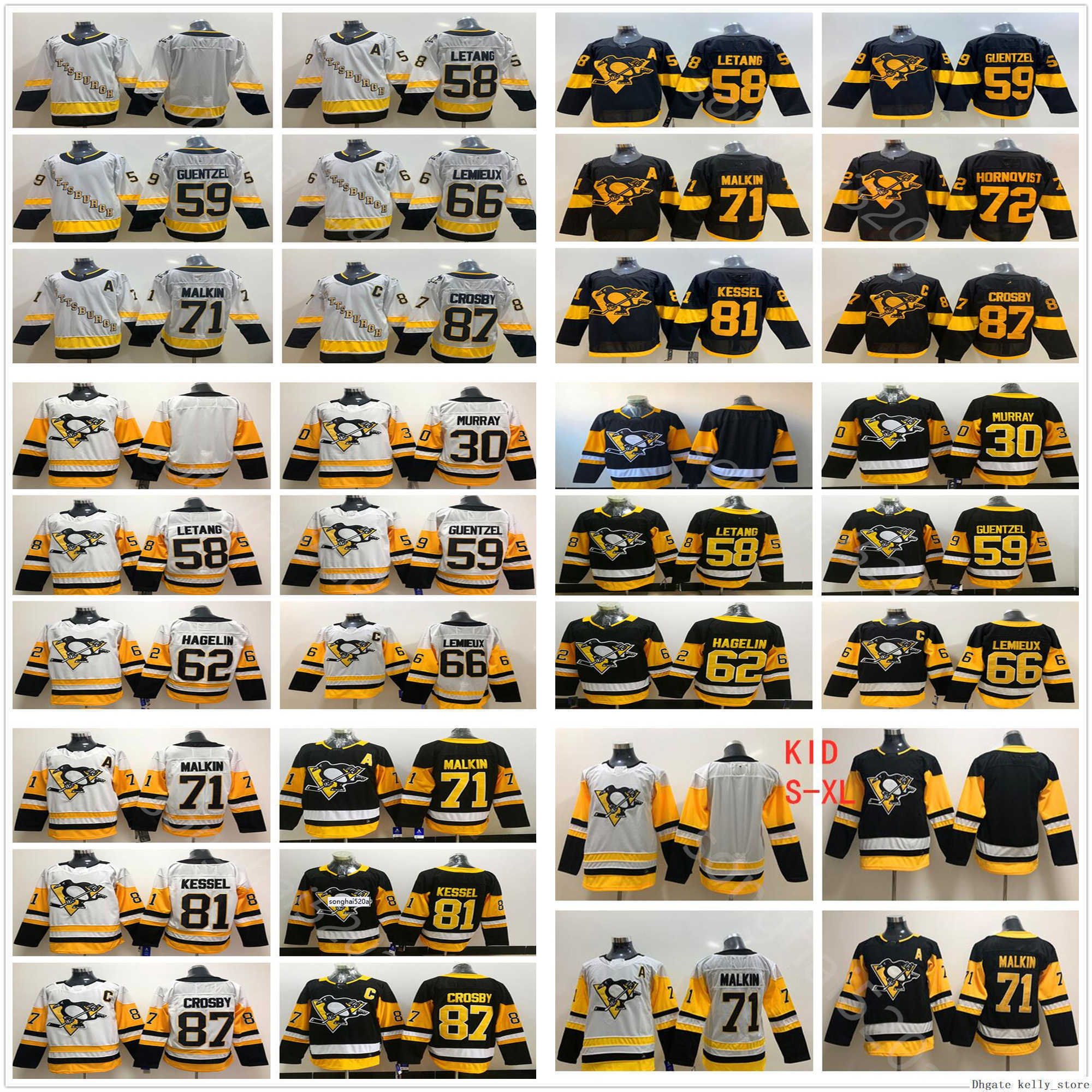 

Mens Kids Pittsburgh Penguins 87 Sidney Crosby 71 Evgeni Malkin 58 Kris Letang 59 Jake Guentzel 66 Lemieux 81 Phil Kessel RBK hockey''nhl''Jersey, Grey