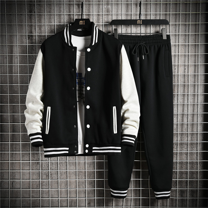 

Men's Tracksuits autumn and winter men's and women's casual color contrast sweater suits youth student baseball uniforms casual sweater two 220930, 102a-4 8600
