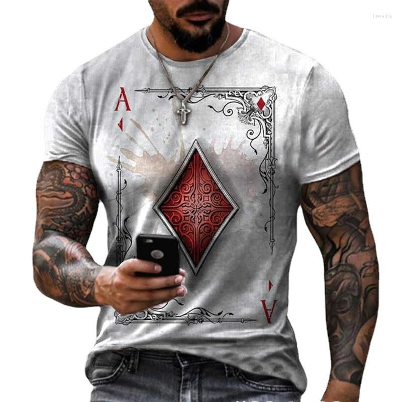 

Men's T Shirts Summer Fashion Poker Plaid Square 3D Printed Men's T-shirt Casual O Collar Short Sleeve Loose Large Top 6XL, Etkf210211a