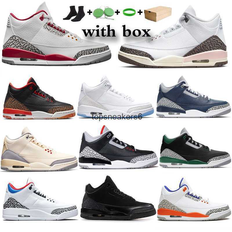 

with Box Jumpman 3 Basketball Shoe Shoes 3s Black Cat Cement Cool Grey Neapolitan Cardinal Red Pine Green Desert Elephant Muslin Racer Blue, 33