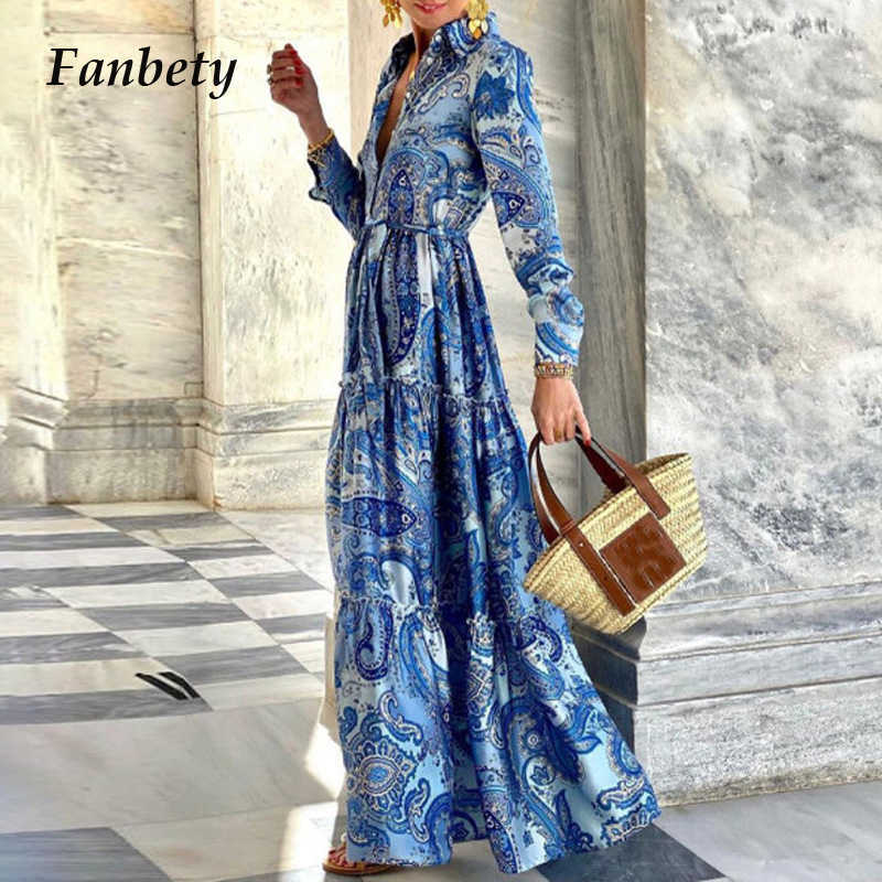 

Party Dresses Summer Elegant Turn-down Collar Button Long Shirt Dress Women Spring Long Sleeve Pleated Party Dress Loose Boho Maxi Beach Dress T220930, 02 green