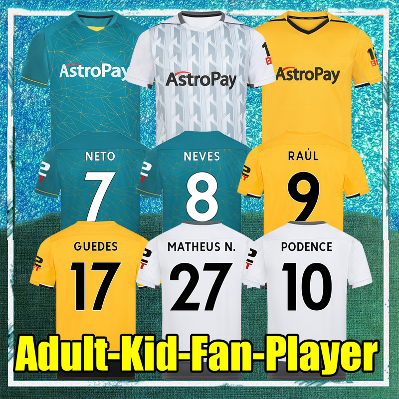 

22 23 Wolves Wolverhamptons Wanderers Soccer Jersey 2022 2023 Wanderers JORDAO NETO RAUL Football Shirt Men Kids Kit 1052011 jersey, Away patch