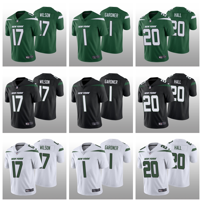 

New York''Jets''Men Women Youth 1 Sauce Gardner 17 Garrett Wilson 20 Breece Hall 52 Jermaine Johnson II Jersey 2022 Draft Vapor Limited Football Jerseys