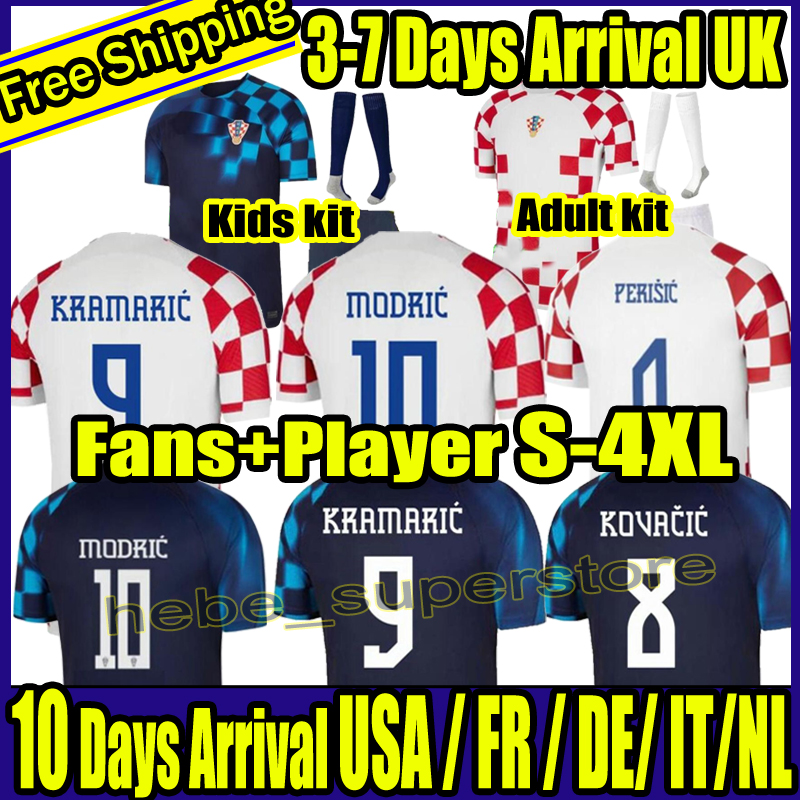 

2022 Croacia MODRIC World Cup soccer jerseys national team MANDZUKIC PERISIC KALINIC 22 23 Croatia football shirt KOVACIC Rakitic Kramaric Men Kids Kit uniforms, Away