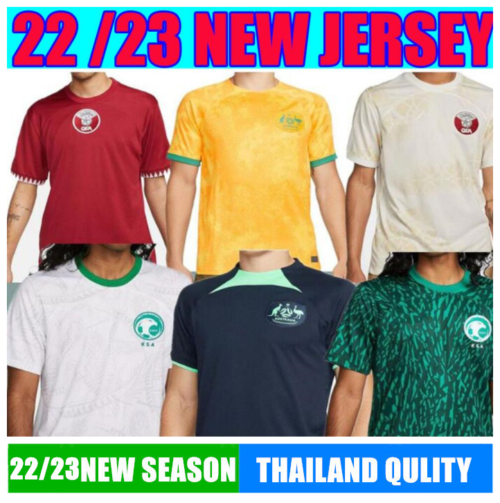 

2022 Qatar Soccer Jerseys Australias 23 SAUDI ARABIA EGAN Brewster Doyle BERGE McBurnie AFIF ALI HATEM HAYDOS BOUDIAF HASSAN MUNTARI KHOUKHI Baldock Football, 2022 home