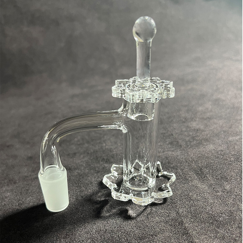 

New Straight barrel Lotus Blender Quartz Banger Kit with Carb Cap Smoking 10mm 14mm Male Cyclone Spinning Etch Terp Slurper Nails