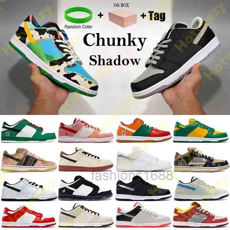 

Dunk Chunky Dunky Basketball shoes Shadow Coast Men Women outdoor Sneakers panda pigeon pro muslin black Trainers with Box tag, 31.laser orange