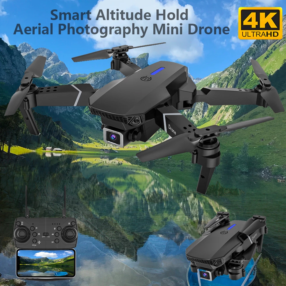 

2022 Professional Mini WIFI HD 4k Drone With Camera Hight Hold Mode Foldable RC Plane Helicopter Pro Dron Toys Quadcopter Drones