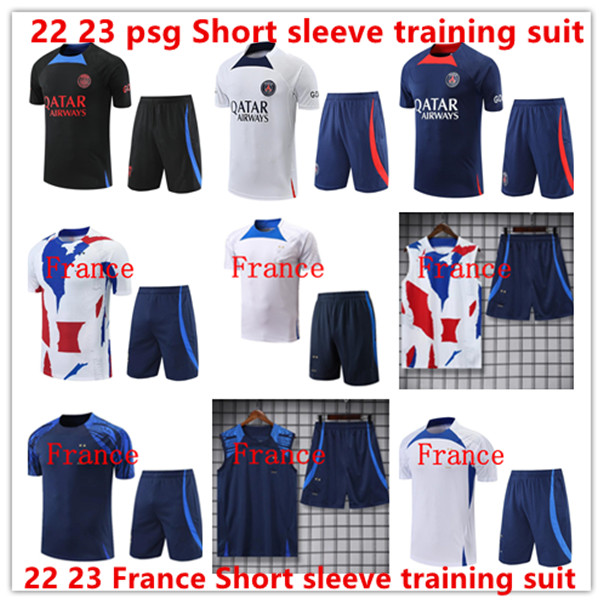 

22/23 PSGS tracksuit Sportswear men training suit Short sleeves suit Football soccer Jersey kit uniform chandal adult sweatshirt Sweater sets