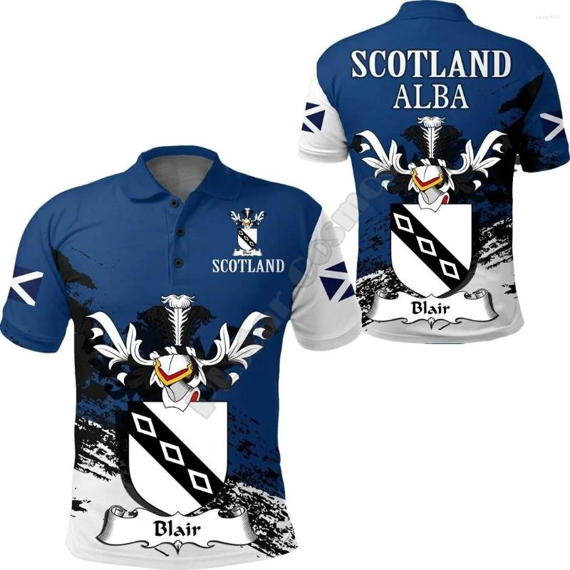 

Men's Polos Blair Scottish Family Crest Scotland Special Polo Shirt - Golf 3d Harajuku Streetwear Sleeveless Tees Fitness Unisex, 14