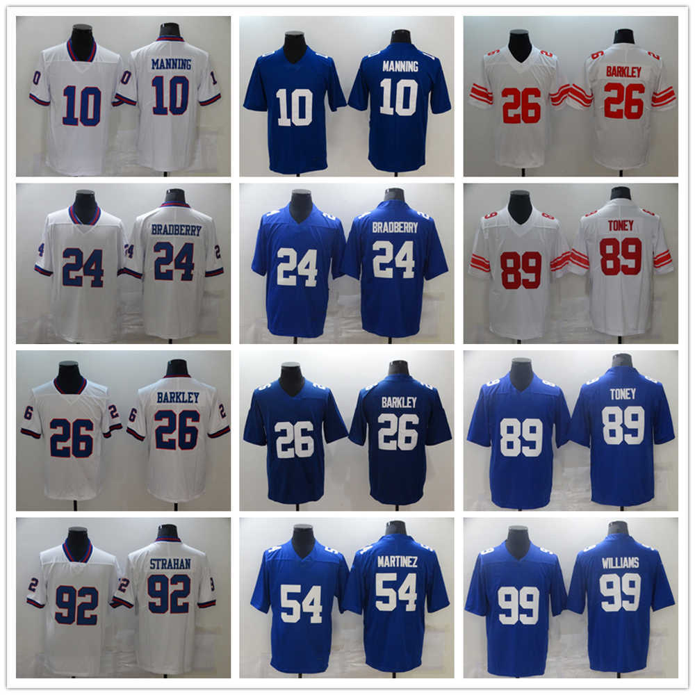 

Football New York''Giants''New Jerseys 26 Saquon Barkley 10 Eli Manning 24 Bradberry Martinez Williams Strahan Engram, Same as picture