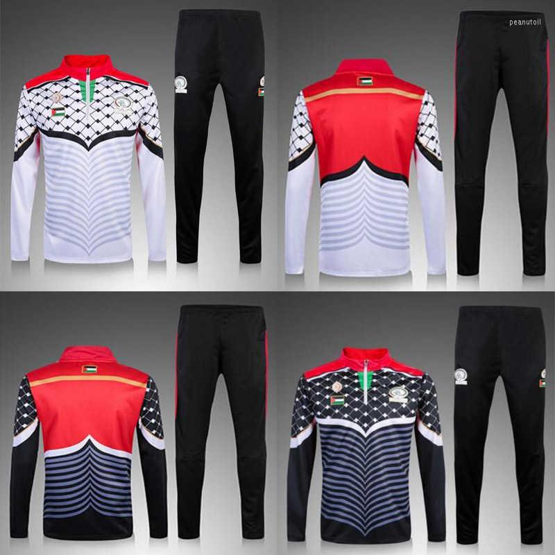 

Men' Tracksuits Palestine White And Black Shirt Coat Training Tracksuit T Survetement Sets Kits