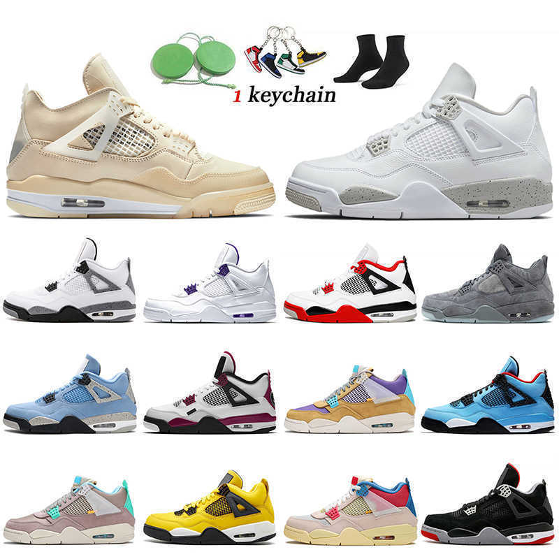 

Wholesale Top Quality 4s Basketball Shoes Jumpman 4 Sail White Off Oreo Retro University Blue Fired Red Desert Moss Mens Trainers JORDON, C14 wild things 36-47