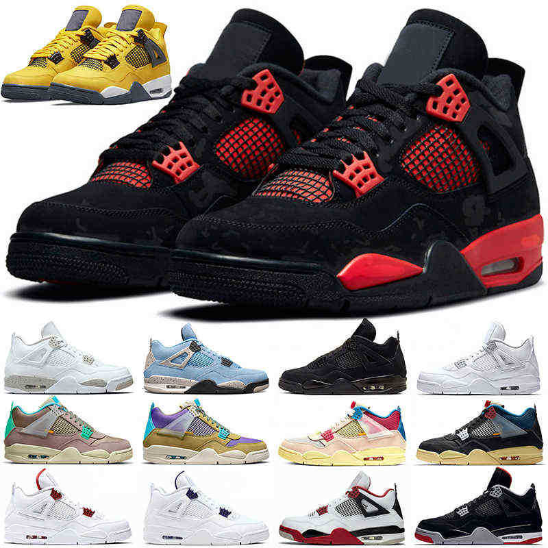 

Jumpman 4 Men Outdoor Shoes 4s Red Thunder Lightning White Oreo University Blue Black Cat Pure Money OG Bred Shimmer DIY Mens Trainers, #8 taupe haze