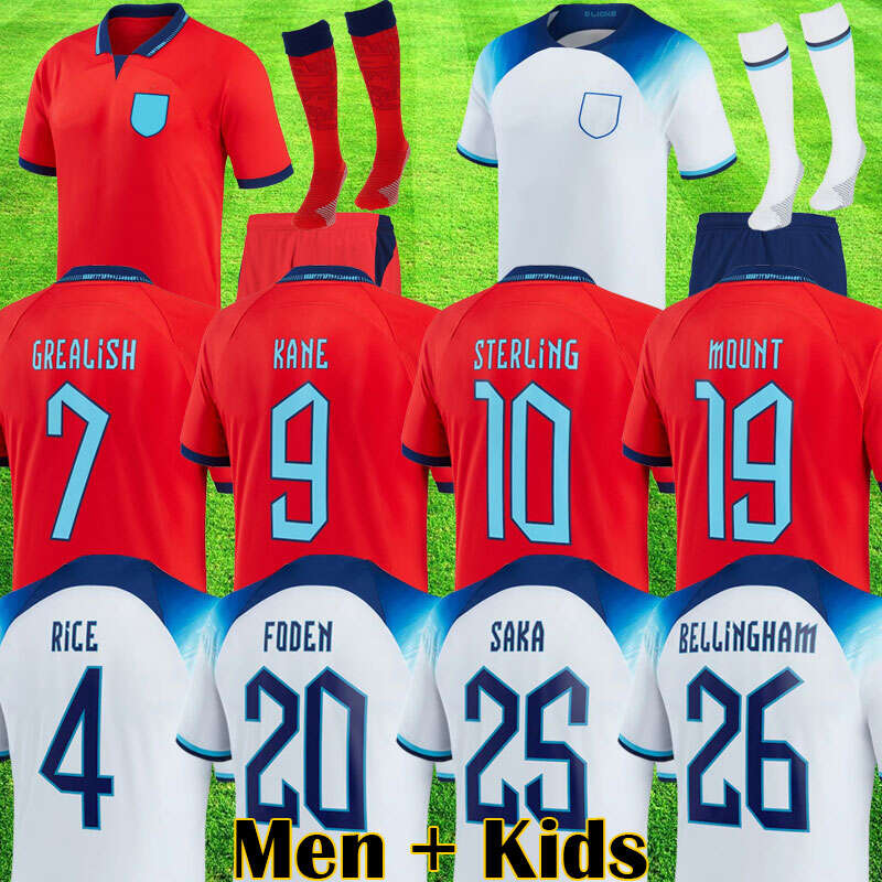 

2022 World Cup KANE Soccer Jerseys ENGLAND 2023 STERLING MOUNT RASHFORD Football Shirts GREALISH 22 23 national team FODEN kids equipment, Home