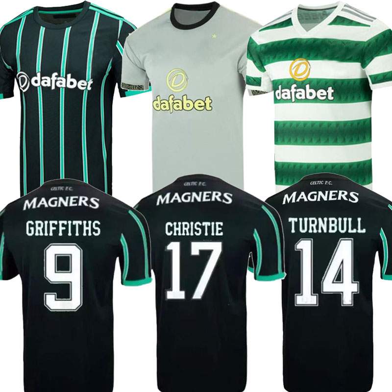 

22/23 Celtic Soccer Jersey Home #8 KYOGO EDOUARD ELYOUNOUSSI GRIFFITHS Away Green Soccer Shirt Men Third White Goalkeeper Football Uniforms Adult, Kids