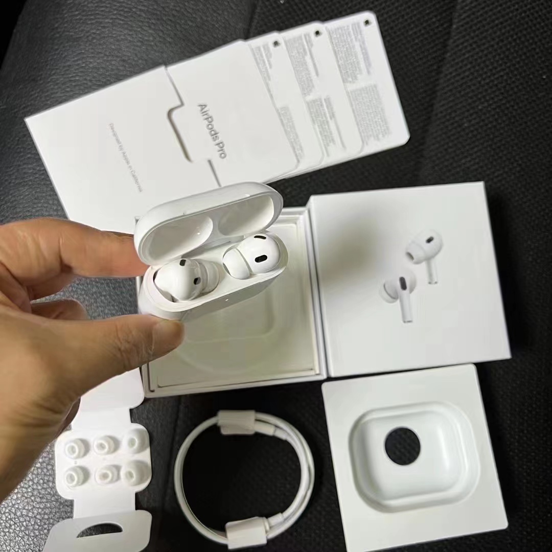 

Top airpods pro Earphones ANC Noise cancelling Bluetooth Headphones With valid serial number 3 AP3 AP2 Earbuds 2nd Generation, White
