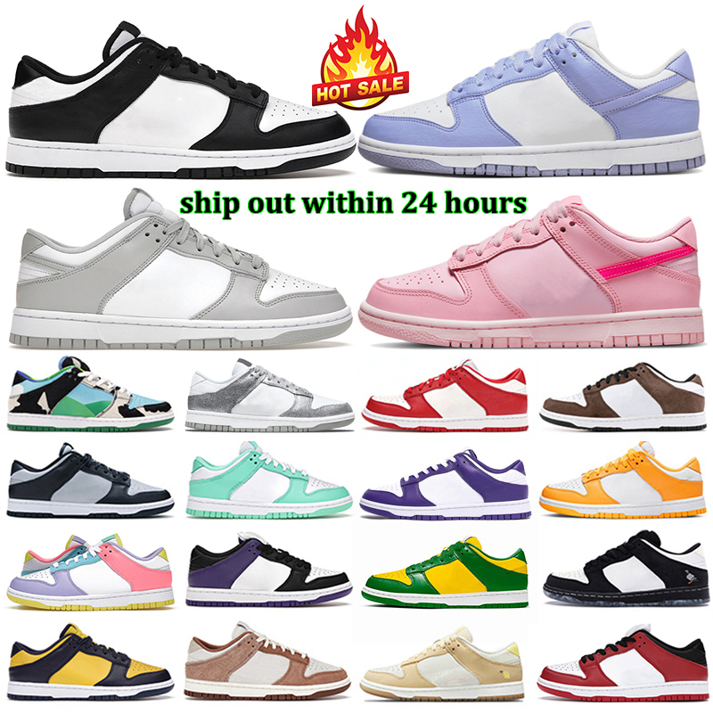 

men women Panda Running Shoes Grey Fog Triple Pink Low dunkes UNC Coast Chicago Syracuse Candy Kentucky Rose sports mens trainer, Bear yellow