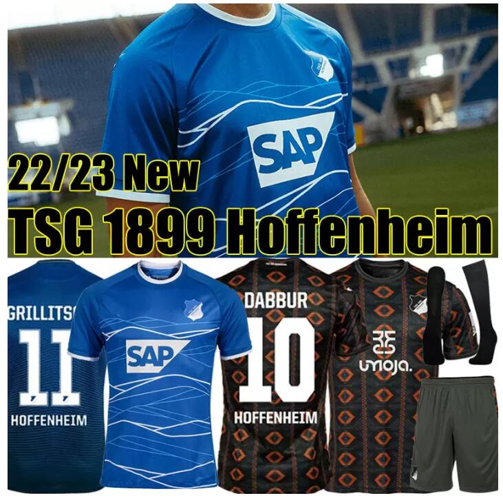 

22/23 TSG Hoffenheim Soccer Jerseys 2022 2023 Home Special KRMARIC BEBOU DABBUR GRILLITSCH BAUMGARTNER SESSEGNON BARKER ERROR Kits sock Full sets Football Shirts, 21-22 home +patch