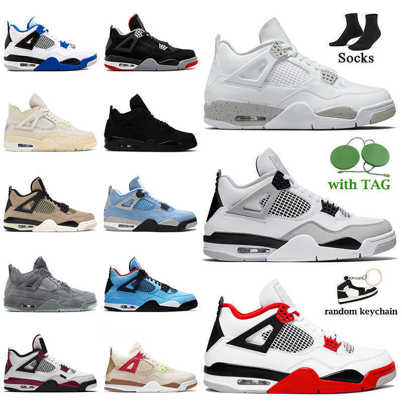 

Fashion 2022 Women Mens Sneakers 4s Basketball Shoes Jumpman 4 White Oreo Military Fire Red Sail Black Cat Bred Wild Things Infrared JORDON jorda, D23 alternate 89 36-47