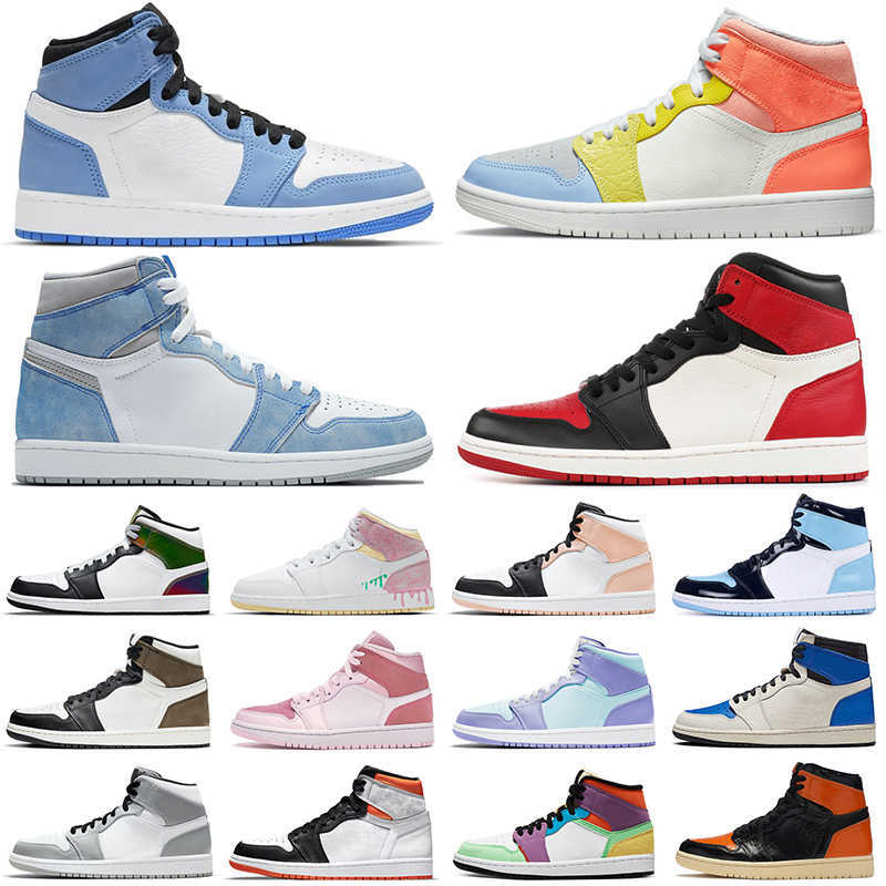 

Discount Jumpman 1 1s basketball shoes for women men University Blue Hyper Royal Arctic Orange Paint Drip mens trainers sports sneakers, 1s 5.5-12 chicago toe