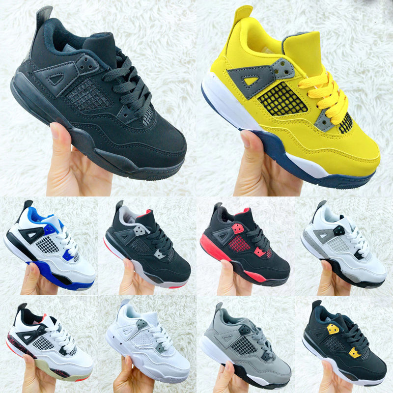 

Kids Toddler Basketball Shoes boys 4 Desert Moss Taupe Haze White Oreo Jumpman 4s Sports Sneakers University Blue girls UNC size 22-37, As photo 6
