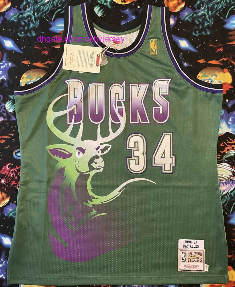 

New Authentic Cheap Stitched Mitchell & Ness Top MIL Ray Allen Basketball Jersey Mens Kids Throwback Jerseys, Same as picture