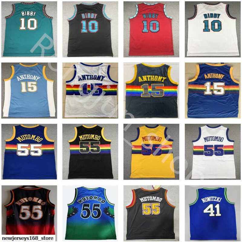 

Jersey Mitchell Ness Retro Denver''Nuggets''Men Basketball Dikembe Mutombo 55 Mike 10 Bibby Carmelo 15 Anthony Dirk 41 Nowitzki Men''nba''jersey