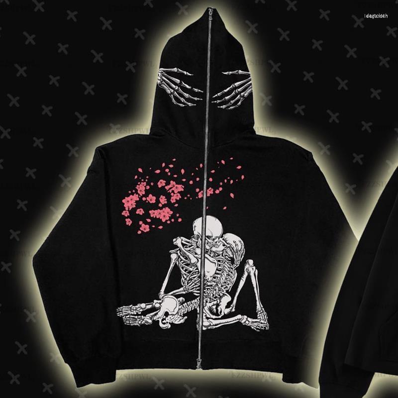 T-shirts pour hommes à sweat à capuche imprimé masculin Vêtements pour hommes zip up-up à manches longues manteau veste surdimensionnée Harajuku