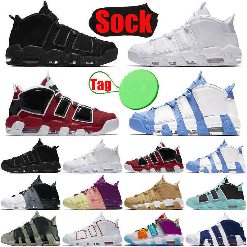 

Sneakers Basketball Shoes Sock Tag Triple Black University Blue Runners More Uptempos for Mens Womens Up Tempos Scottie Pippen, #25 navy and gold