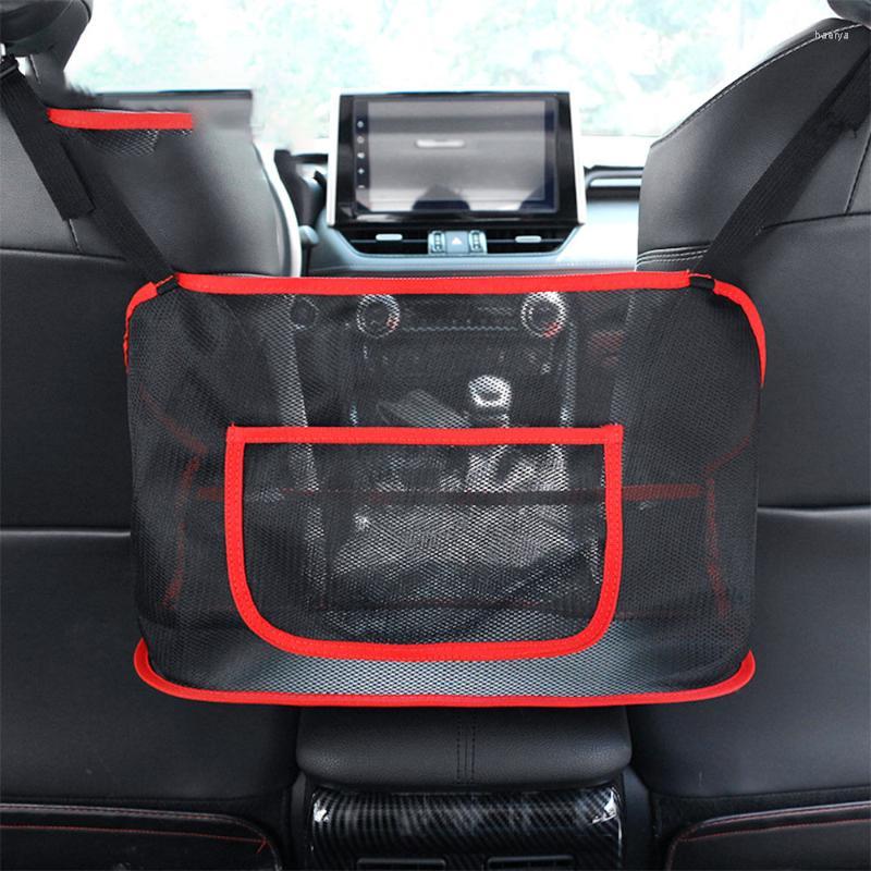 

Car Organizer Net Pockets Between Seats Fixed For Handbags Storage Bag Nets Rear-seat Pet Child Guards Auto Style Accessories