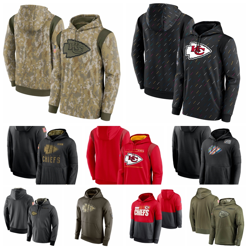 

Kansas''City''Chiefs''Men Women Youth 2021 Salute To Service Therma Performance Pullover Football Hoodie Camo, 13