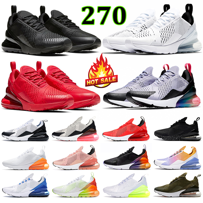 

OG 270 Shoes Men Women Running Shoe Sneakers 270s Chaussures Triple Black Core White University Red Bred Rainbow White Anthracite USA Outdoor Sports Trainers, Tiger