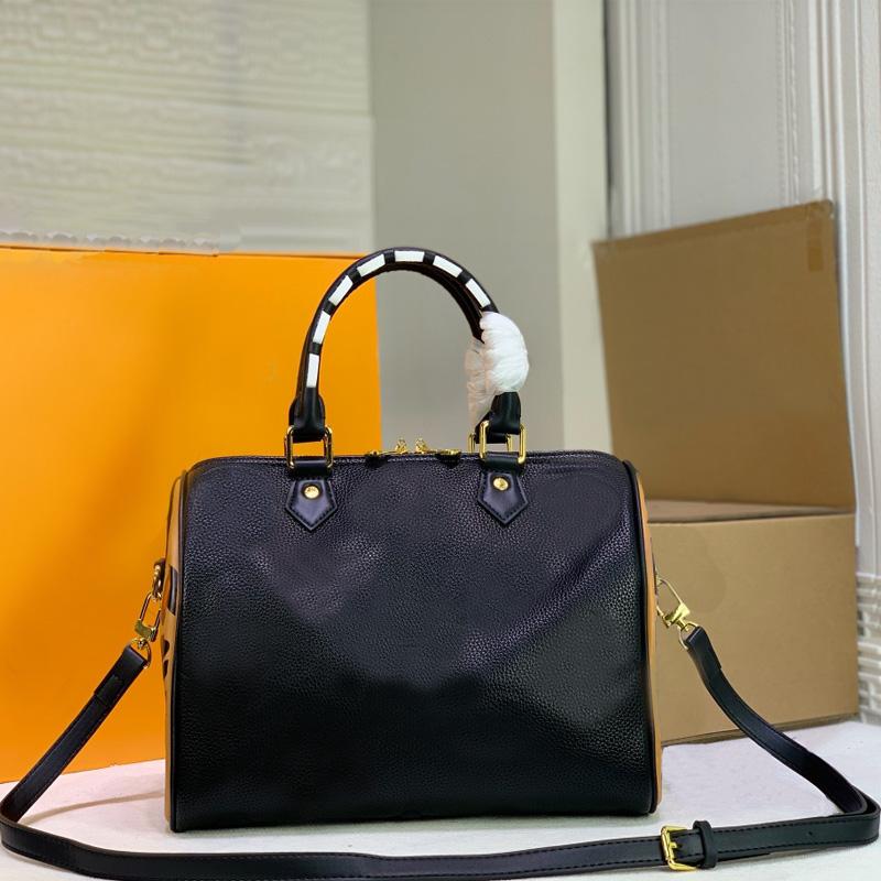 

Handbag Purse Travel Tote Crossbody Bags Genuine Leather Embossed Letter Side Leopard Printed Patchwork Color Braided Handle Totes