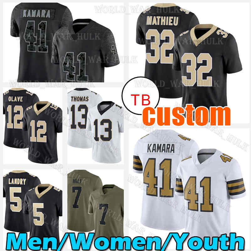 

Tyrann Mathieu Jersey 41 Alvin Kamara 5 Jameis Winston Marshon Lattimore Chris Olave Cameron Jarvis Landry Pete Werner New Orleans Saints Taysom Hill Michael Thomas, Youth custom 2022 new jersey(s t)