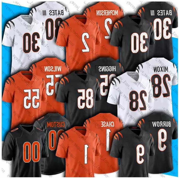 

Football Jerseys Cincinnati''Bengals''custom 55 Logan Wilson 84 Mitchell Wilcox 1 Ja'Marr Chase 94 Sam Hubbard 28 Joe Mixon 2 Evan McPherson 83 Tyler Boyd 24 Vonn Bell, Colour